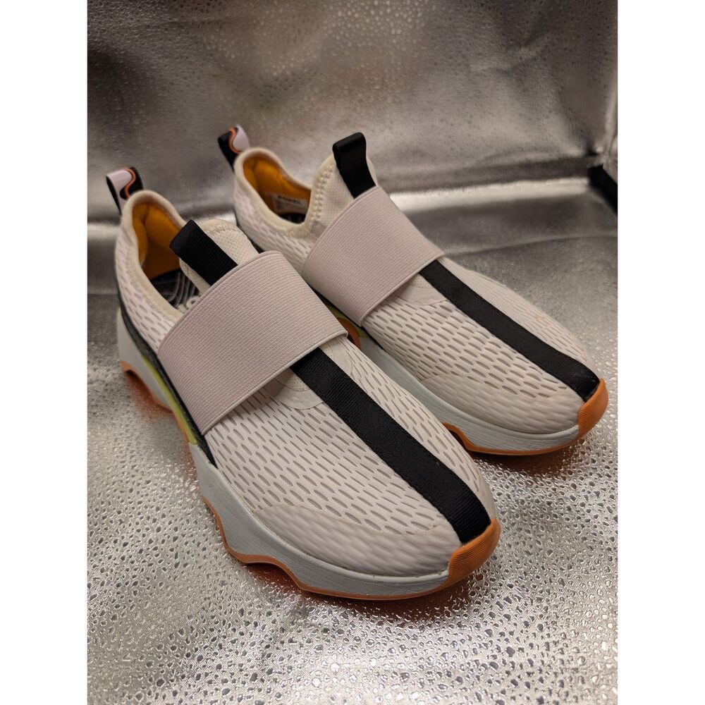SOREL Kinetic Impact Strap Women’s Size 9 White Black Orange Slip On Sneakers